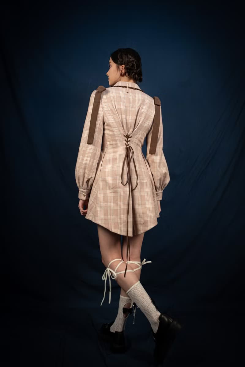 蝴蝶結綁帶連衣裙/外套 (草莓巧克力/咖啡拿鐵)