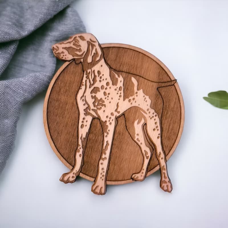 German Shorthaired Pointer Wooden Coaster Set –  Ideal Gifts for Dog Lovers
