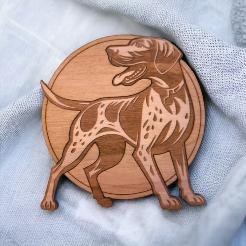 German Shorthaired Pointer Wooden Coaster Set –  Ideal Gifts for Dog Lovers