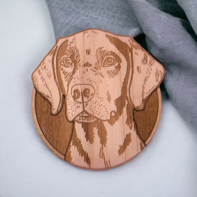 German Shorthaired Pointer Wooden Coaster Set –  Ideal Gifts for Dog Lovers