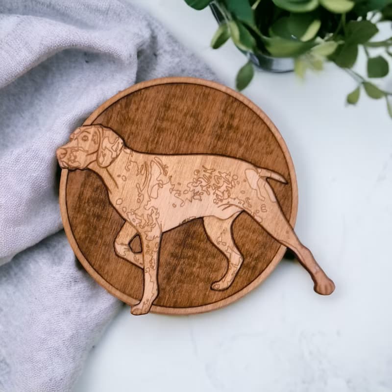 German Shorthaired Pointer Wooden Coaster Set –  Ideal Gifts for Dog Lovers