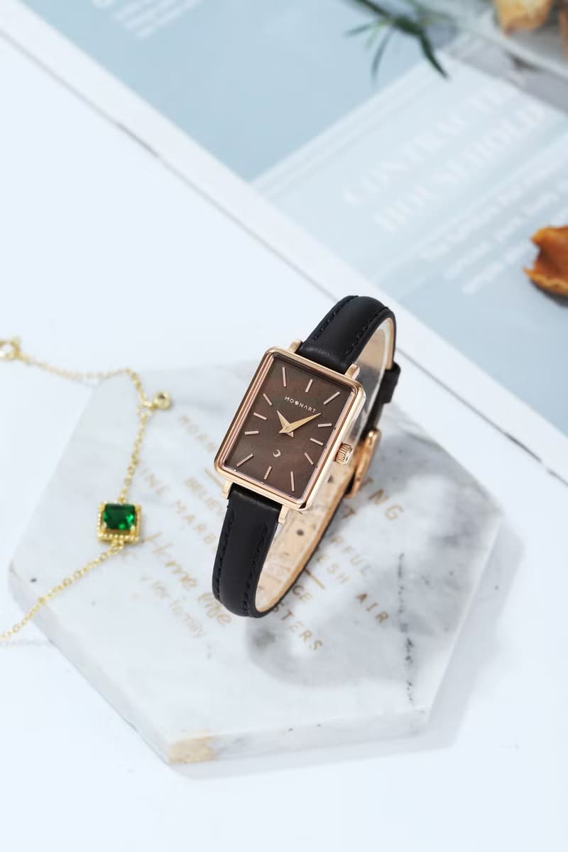 【MOONART】方型手錶 藝月系列-雅致 女裝手錶 珍珠貝藝術手錶