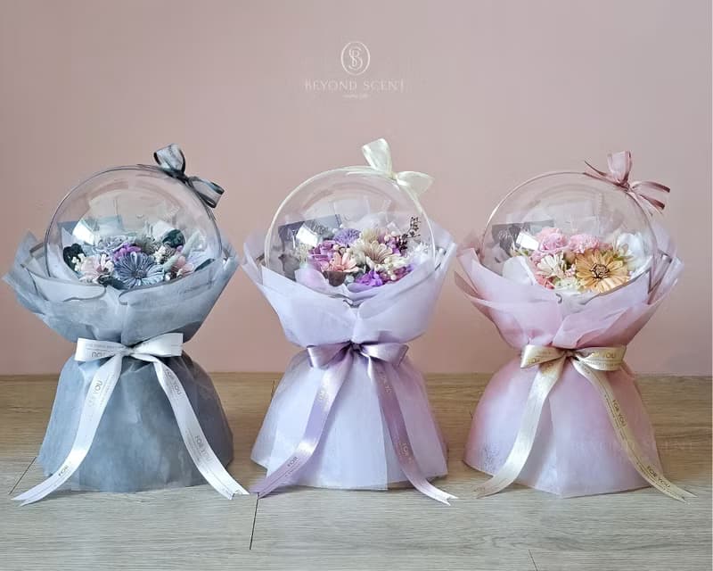 波波球永生花束
