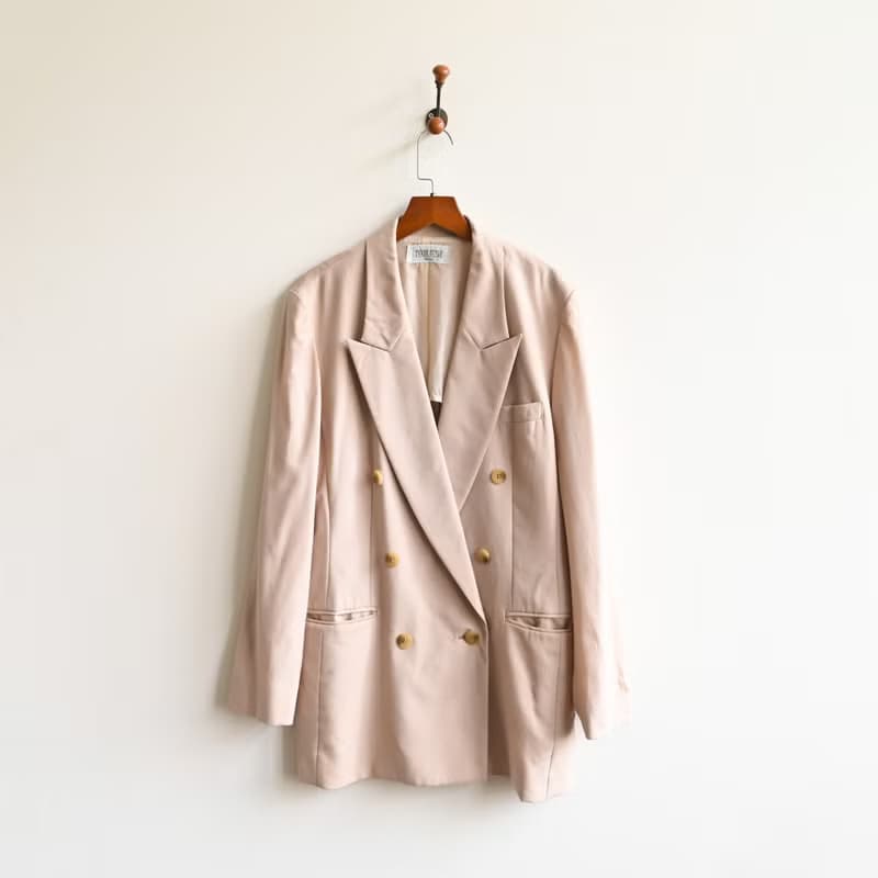 【蛋植物古著】石膏雕塑薄毛古著西裝外套