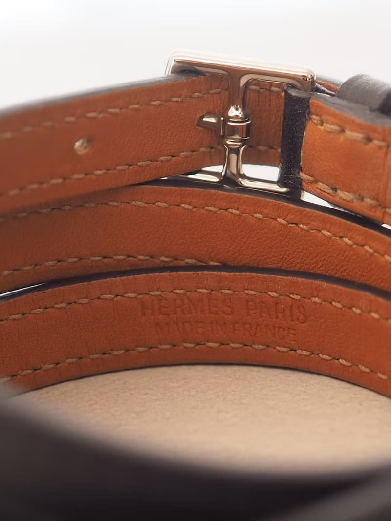 HERMES エスメス エトリヴィエール ブレスレット マルジェラ ブラック レザー シルバー ヴィンテージ