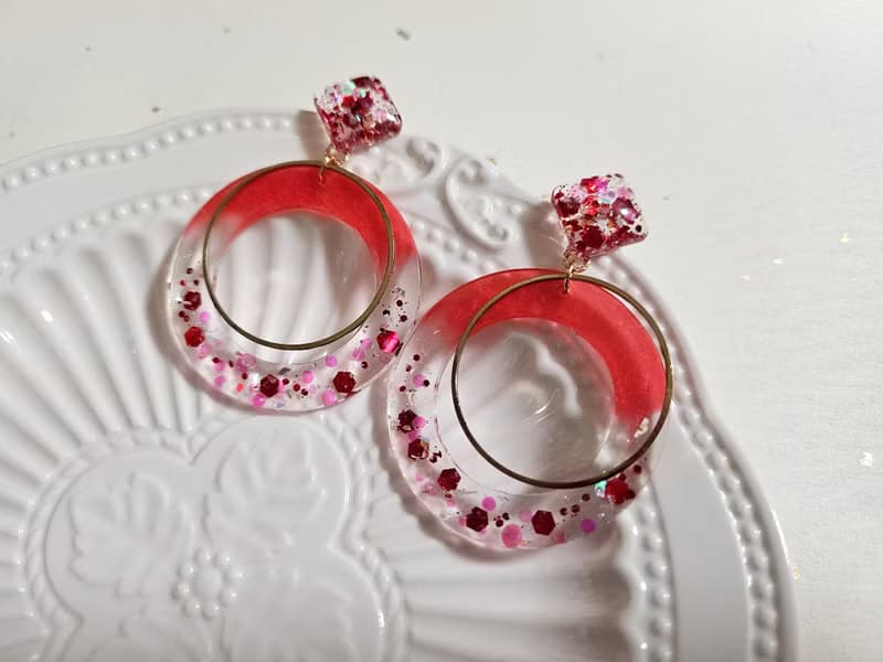 原創耳飾 熱情之輪 喜氣洋洋 節慶氛圍 手作 樹脂 耳針 耳環