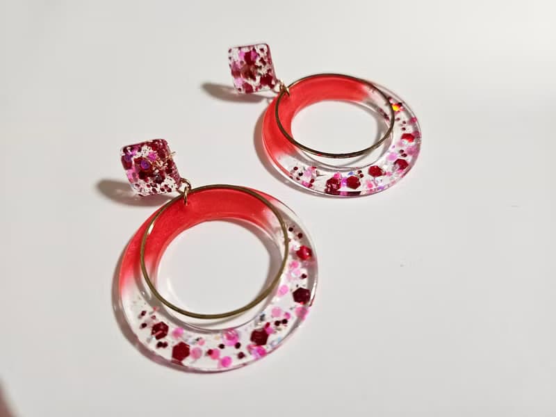 原創耳飾 熱情之輪 喜氣洋洋 節慶氛圍 手作 樹脂 耳針 耳環