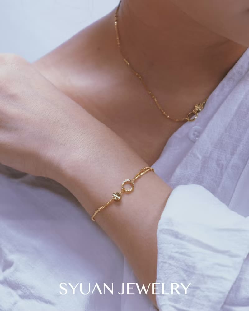 Be around me— 雙圈鋯石手鍊生日 情人節禮物