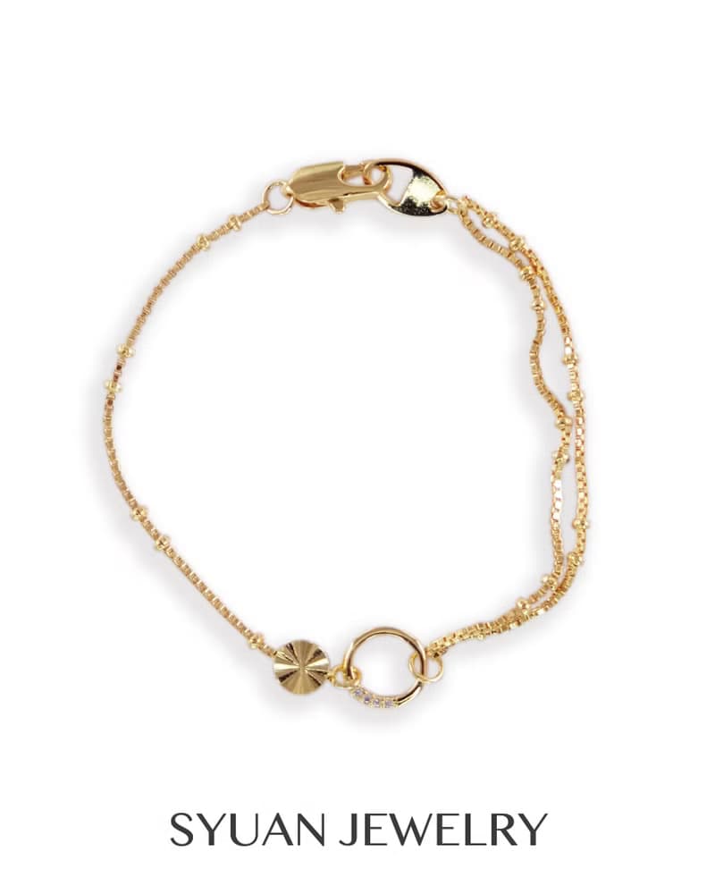 Be around me— 雙圈鋯石手鍊生日 情人節禮物