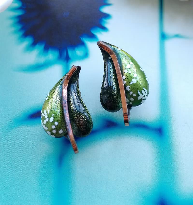 Vintage Jewelry 西洋古董飾品 MATISSE Renoir 心形葉 夾式耳環