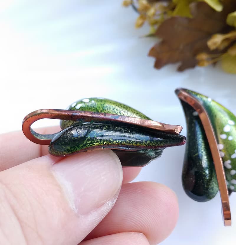 Vintage Jewelry 西洋古董飾品 MATISSE Renoir 心形葉 夾式耳環