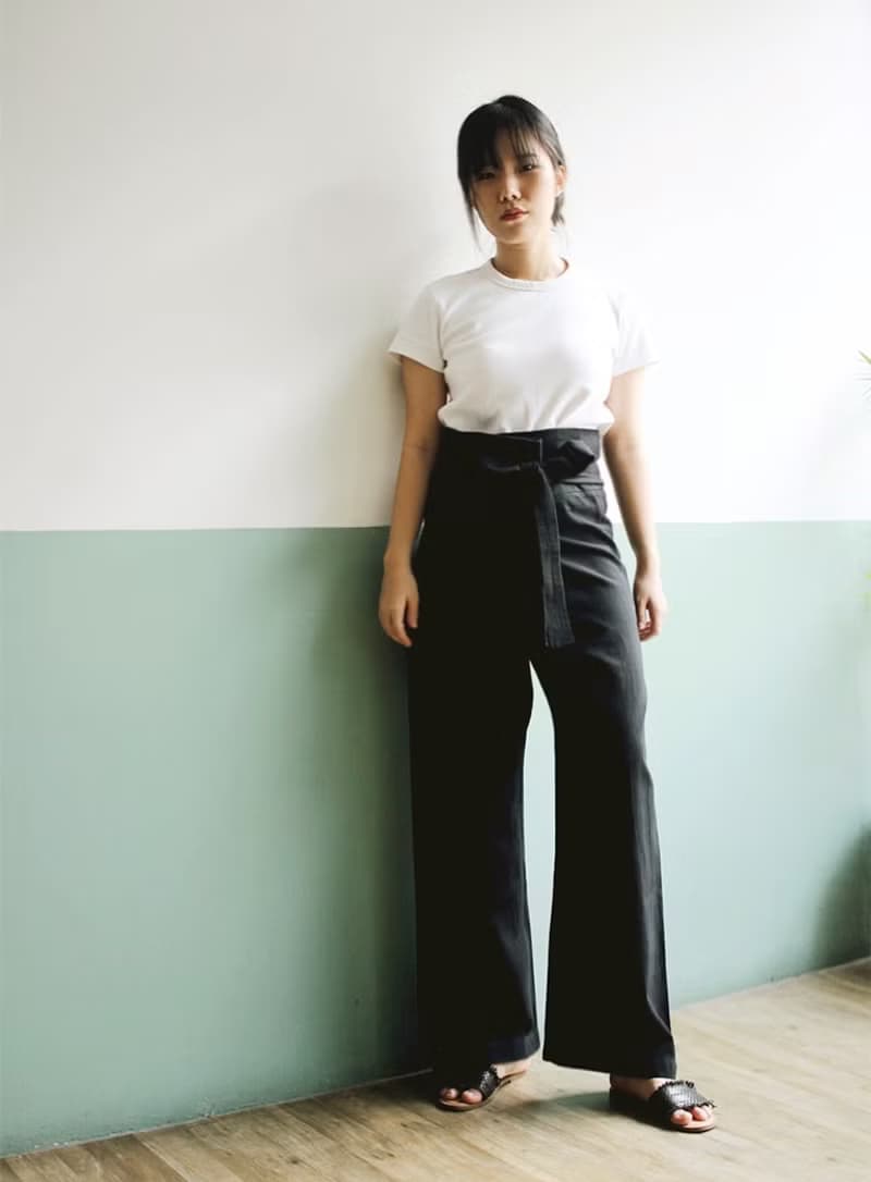 Pahn : Black Cotton Wrapped Pants