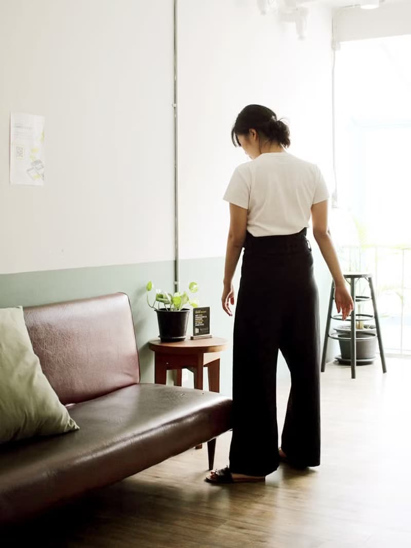 Pahn : Black Cotton Wrapped Pants