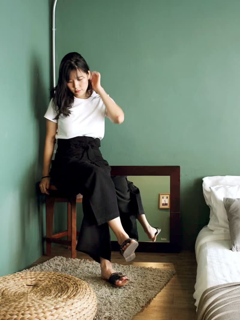 Pahn : Black Cotton Wrapped Pants