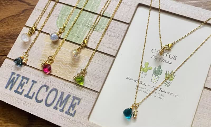 天然石英石 倫敦藍 玫瑰 雪花玻璃球項鍊【野玫瑰之淚】