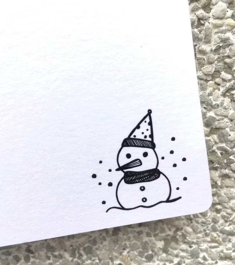 插畫手寫明信片- 聖誕老公公
