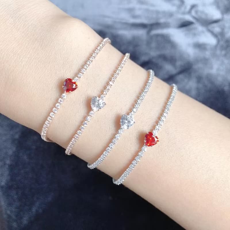 心心閃爍鋯石手鏈