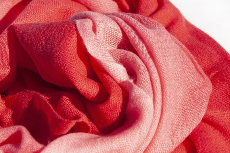 喀什米爾Cashmere/羊絨圍巾/純羊毛圍巾披巾/戒指絨披肩-草莓漸層