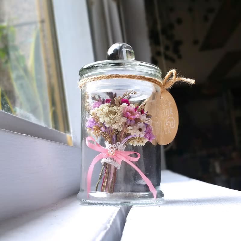 迷你瓶中乾燥捧花-多色 婚禮小物 生日禮物 交換禮物 聖誕禮物