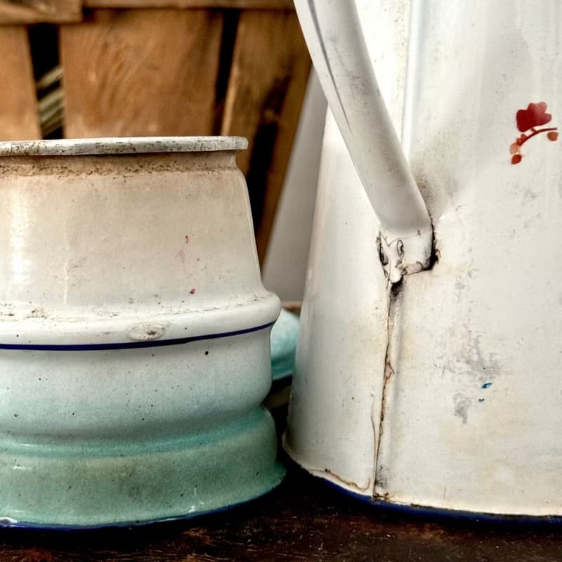 30973法國古董琺瑯咖啡壺French antique enamel coffee pot