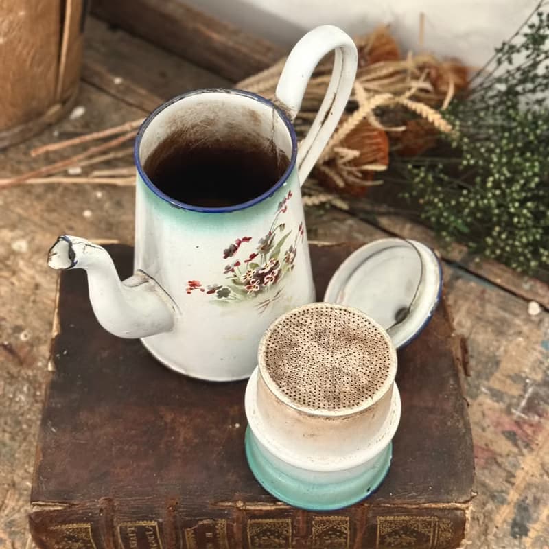 30973法國古董琺瑯咖啡壺French antique enamel coffee pot