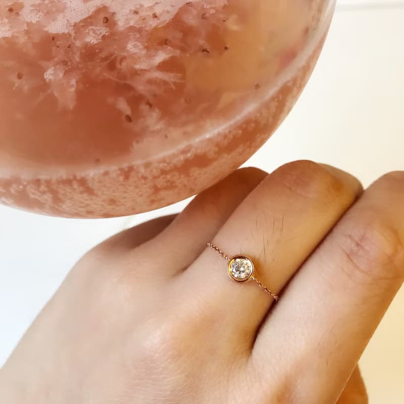 18K  單鑽 鑽石手鍊 百搭