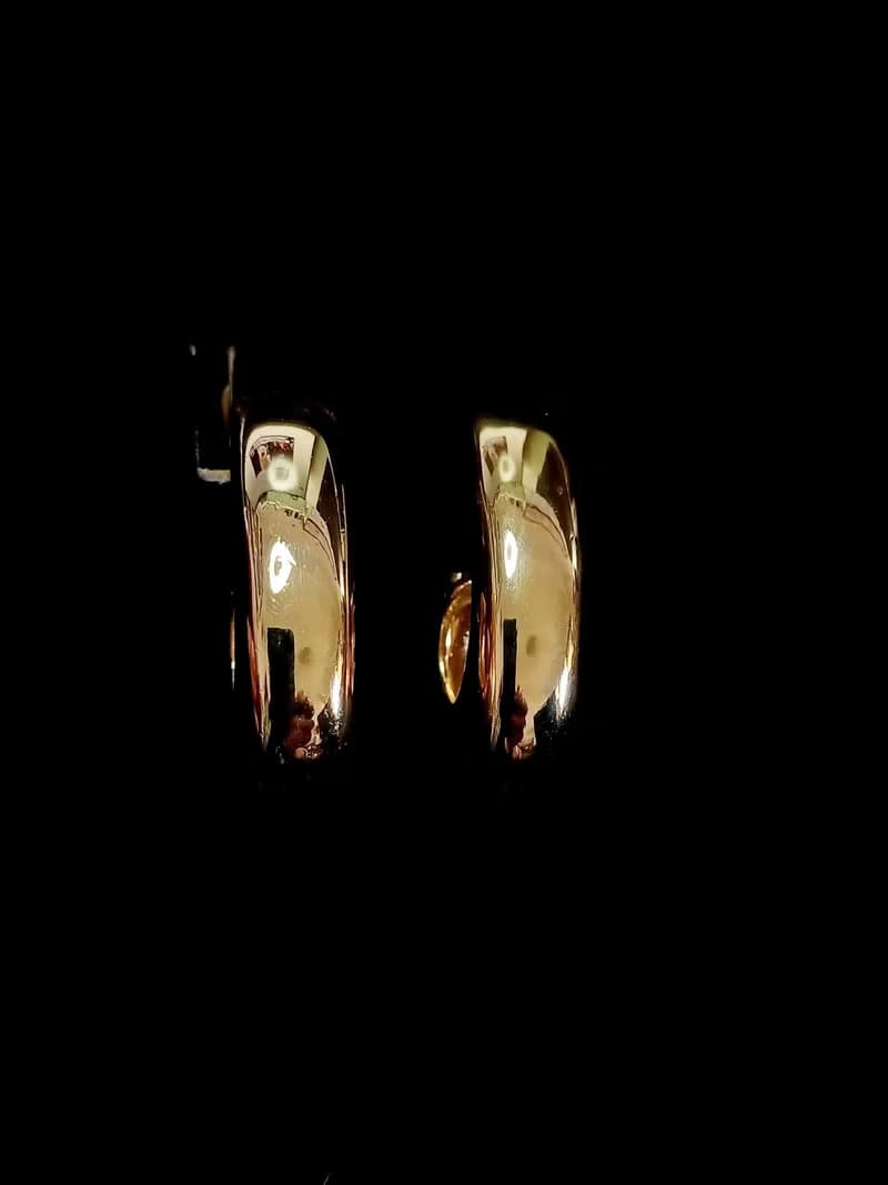vintage jewelry  立體厚金勾型夾式耳環