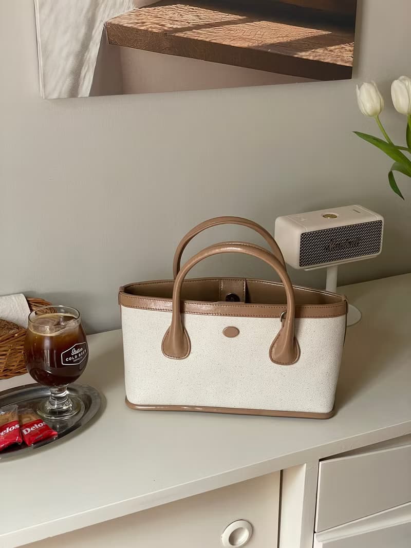 韓國 The Ally | AMY/MINI AMY BAG (附小袋) | 米色 |帆布斜背包