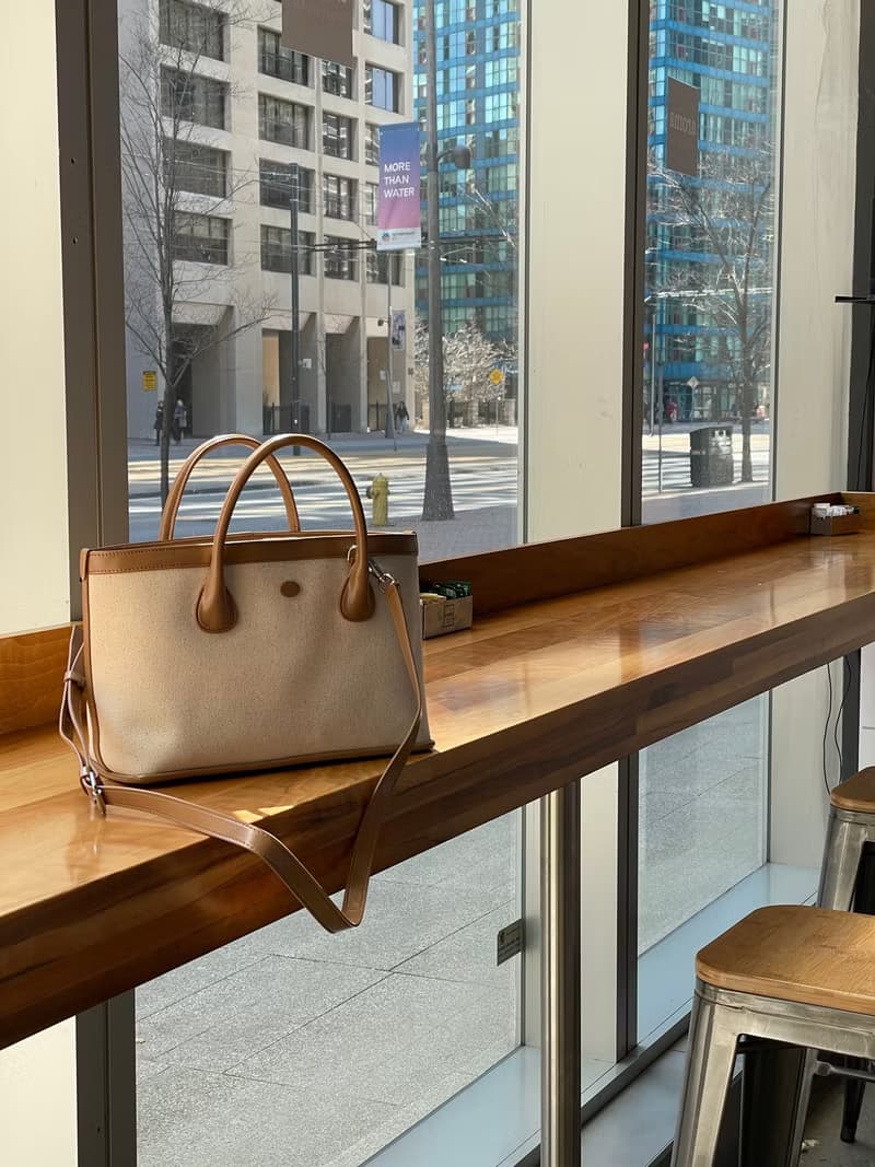 韓國 The Ally | AMY/MINI AMY BAG (附小袋) | 米色 |帆布斜背包