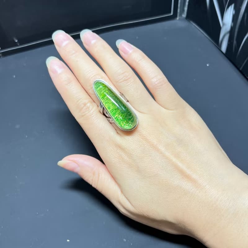 天然波羅的海琥珀戒指  特色風景珀 活口 s925銀鑲嵌