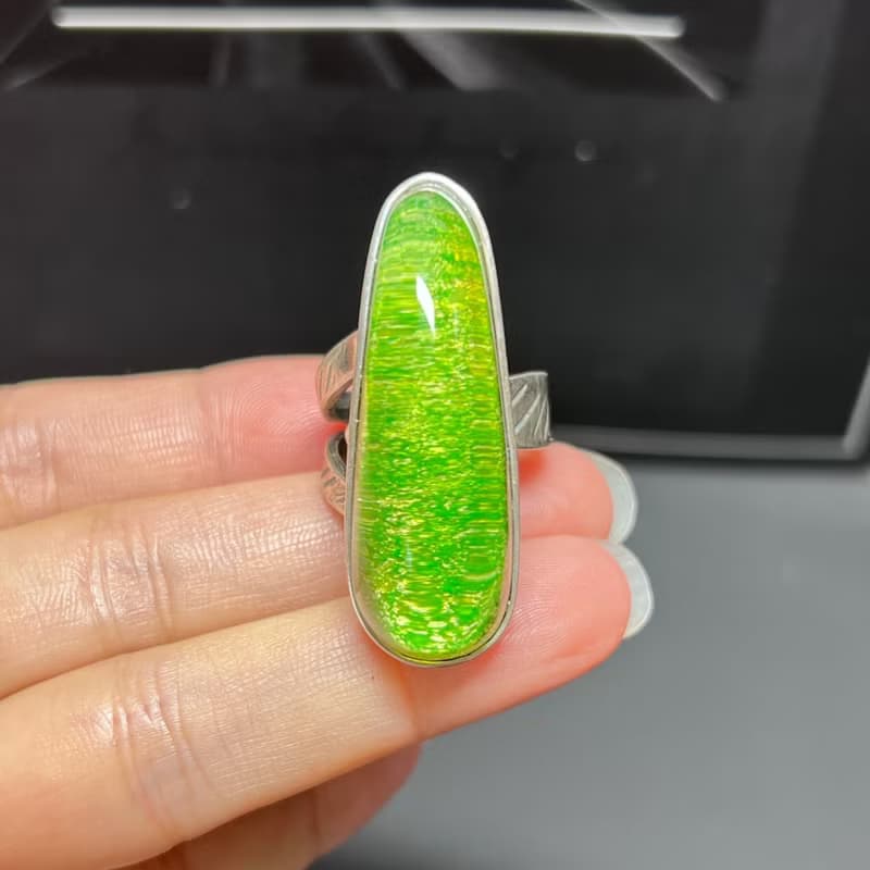 天然波羅的海琥珀戒指  特色風景珀 活口 s925銀鑲嵌