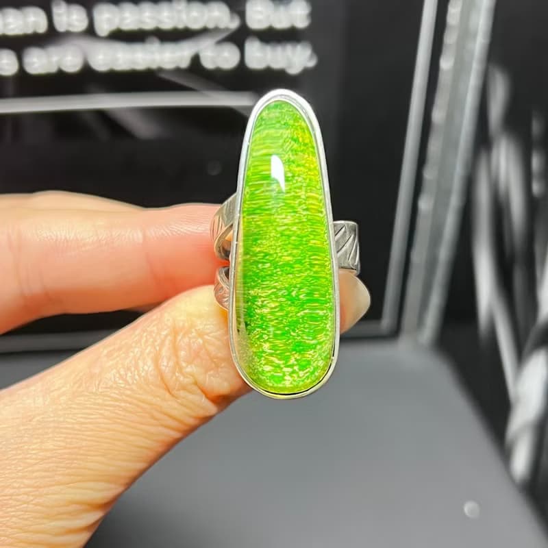 天然波羅的海琥珀戒指  特色風景珀 活口 s925銀鑲嵌