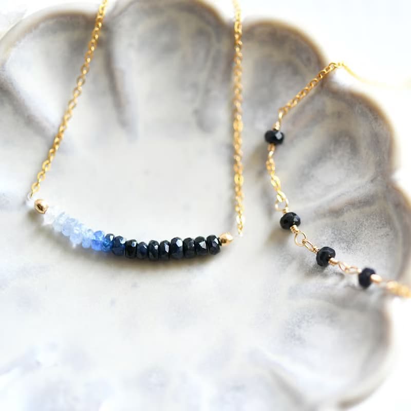 目標を貫徹する助けとなる石 ブルーサファイアのアンクレット　2タイプ 9月誕生石