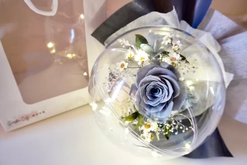 波波球永生花束直徑14cm 乾燥花夢幻造型花禮設計