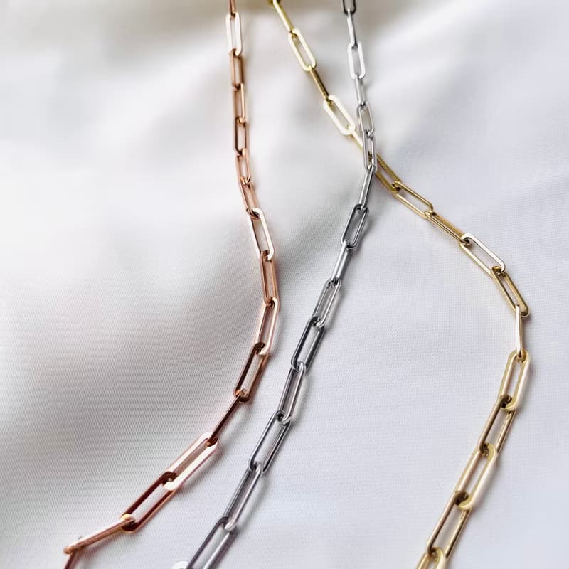 金属アレルギー対応　つけっぱなし OK  男女兼用　オーバルチェーン　ブレスレット　316L サージカルステンレス　防過敏　手镯　男女通用的