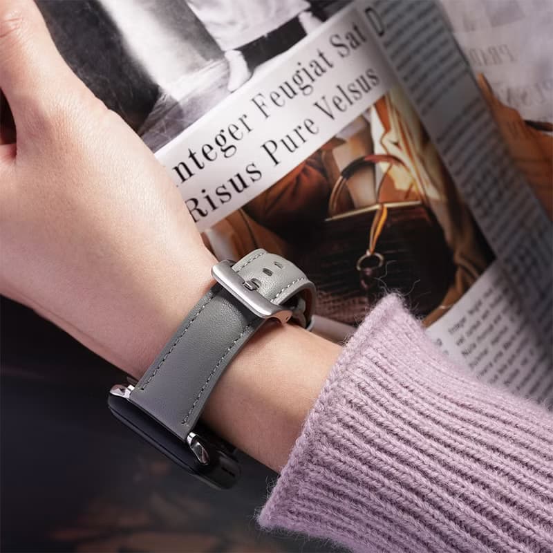 Apple watch - 【熱銷上百條】同色車線真皮蘋果錶帶