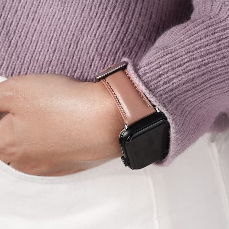 Apple watch - 【熱銷上百條】同色車線真皮蘋果錶帶