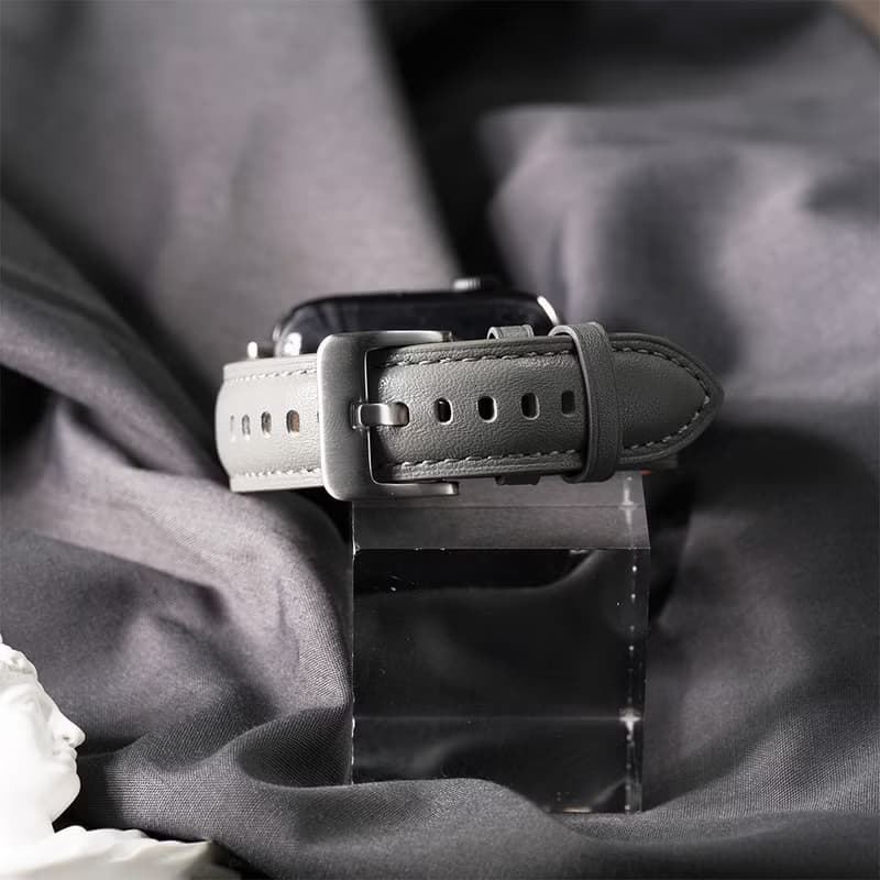 Apple watch - 【熱銷上百條】同色車線真皮蘋果錶帶