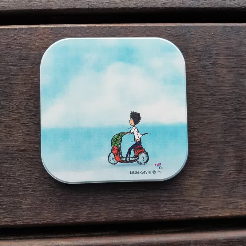 吸水杯墊-想去海邊吹吹風