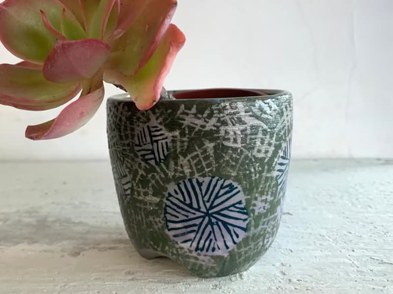 綠茵煙花植栽器皿_陶器花器盆栽