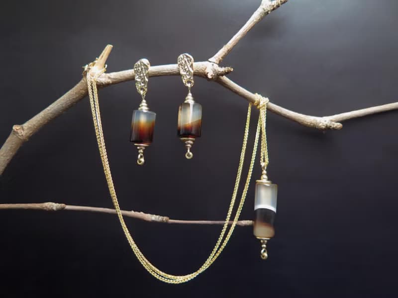 【母親節禮物】 COLE COOL簡約純銀瑪瑙耳環 獨一無二的禮物