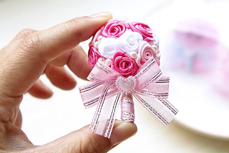 Tiffany盒裝  實用小捧花磁鐵 (2色可挑)  伴郎伴娘禮 驚喜抽獎