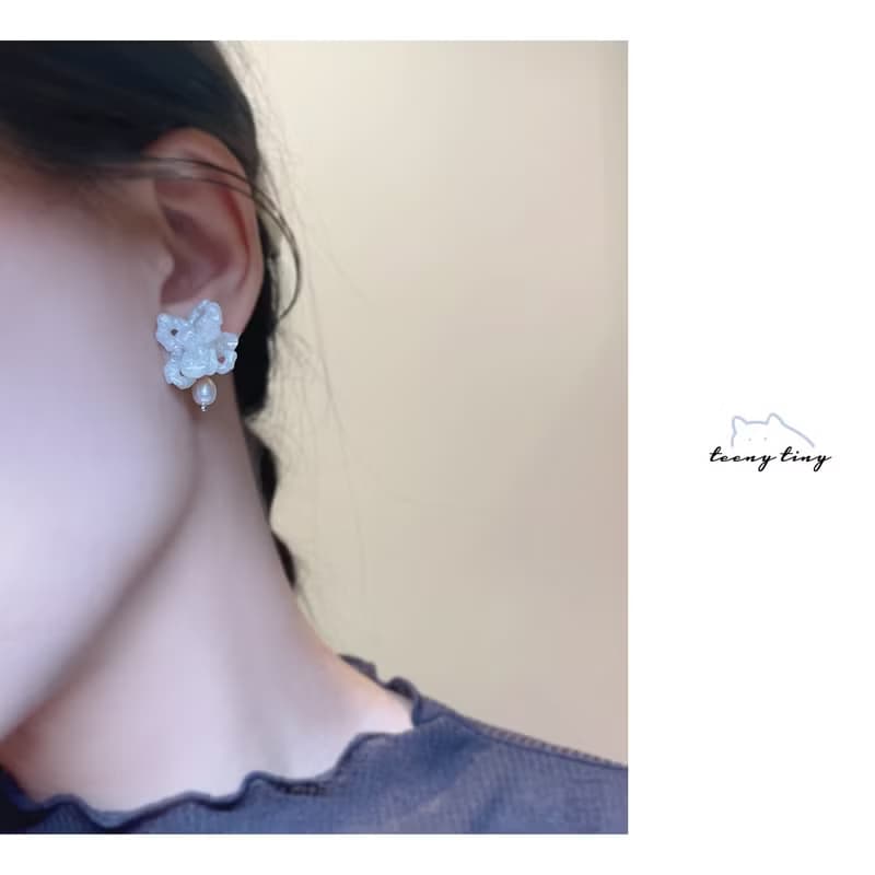 Room 1001 | 毛線球 • 兩色 手工耳環/耳夾/戒指