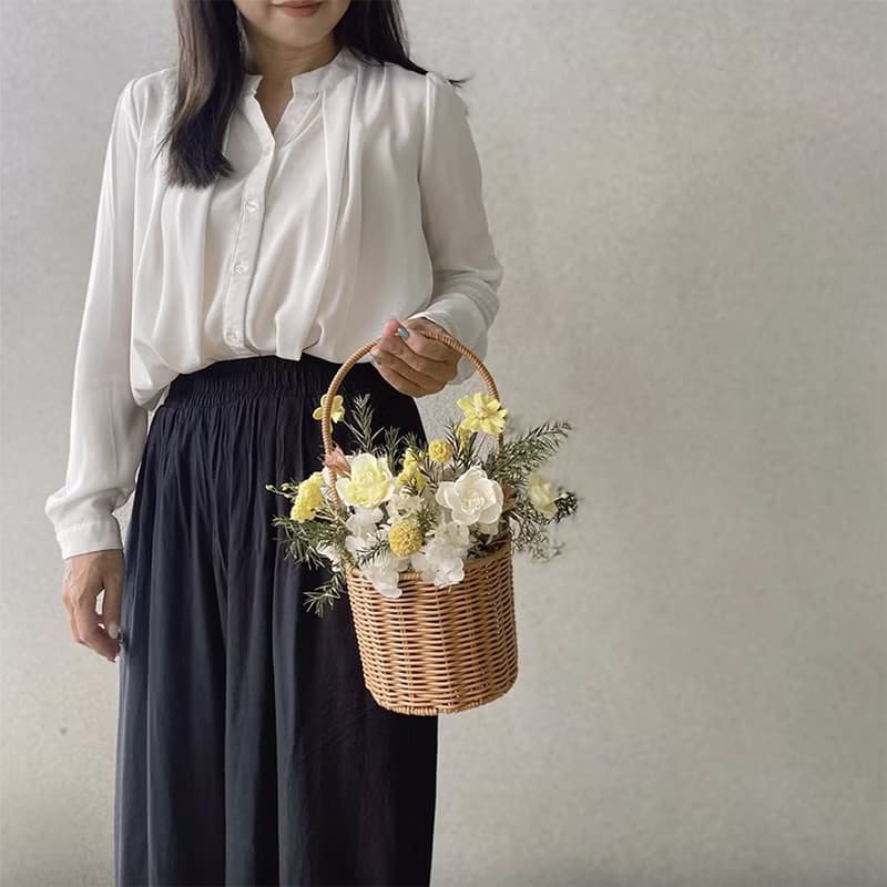 【艸弄Garden Lane Floral】野餐風格永生花提籃 (M)