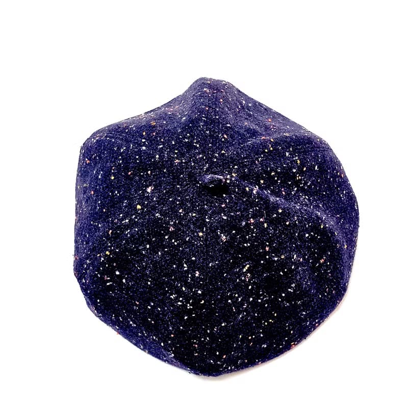 【HiGh MaLi】文青時尚南瓜帽/復古深藍彩點紗#vintage#禮物