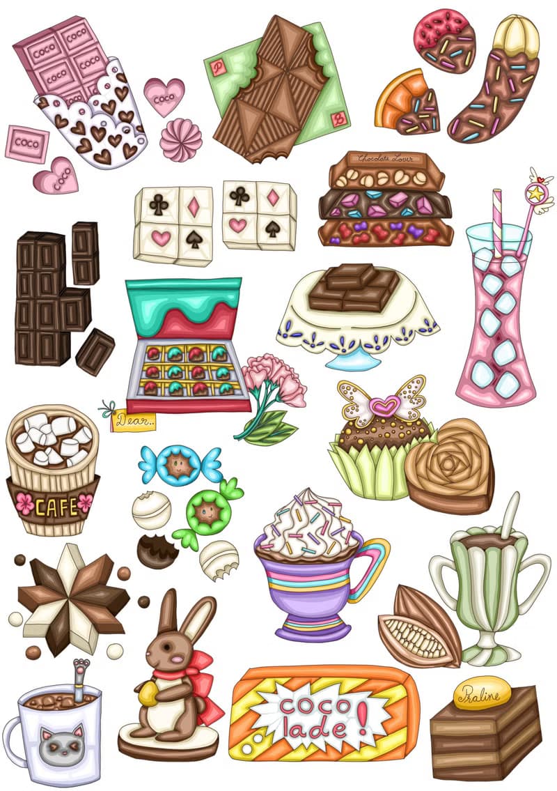 【數位】chocolate digital stickers