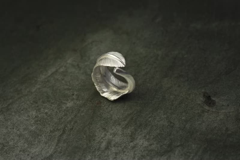 925純銀 特大羽戒 右向