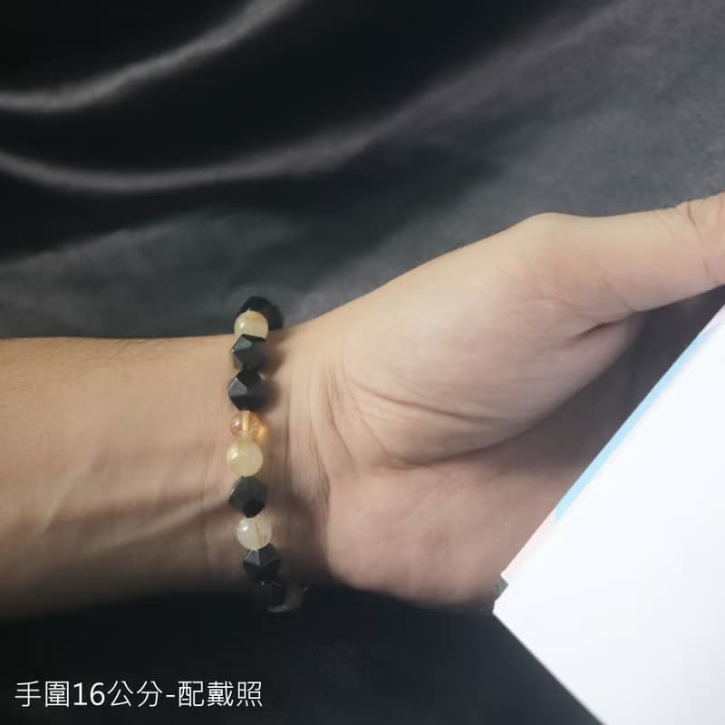 黑曜石手鍊-黃水晶-鈦晶-招財-防小人-消除負能量-避邪