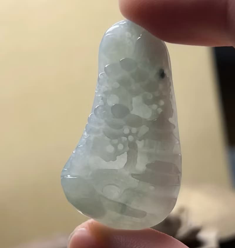 飄花翡翠山水牌項鍊 | 天然緬甸玉翡翠A貨 | 送禮