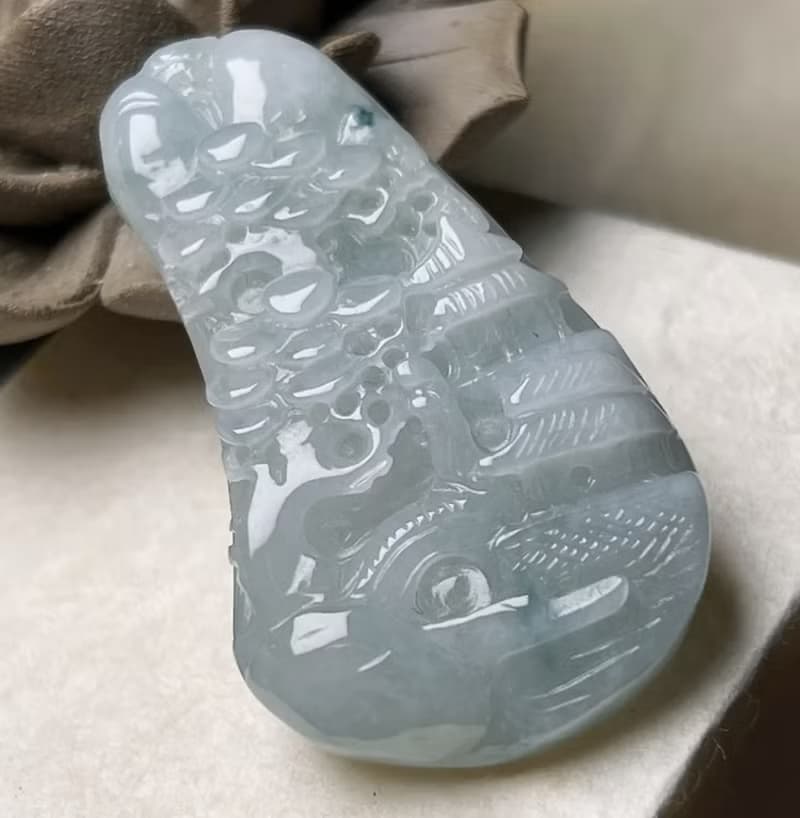 飄花翡翠山水牌項鍊 | 天然緬甸玉翡翠A貨 | 送禮